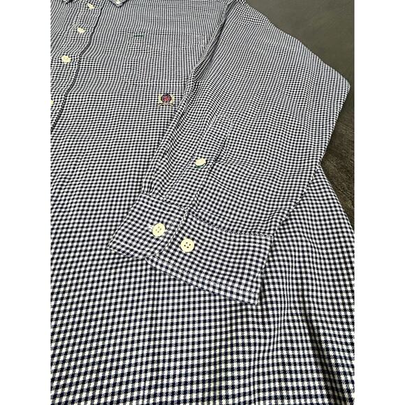 Vintage 2000 Tommy Hilfiger Gingham Button Down Shirt XXL Black & White Y2K - Picture 2 of 11